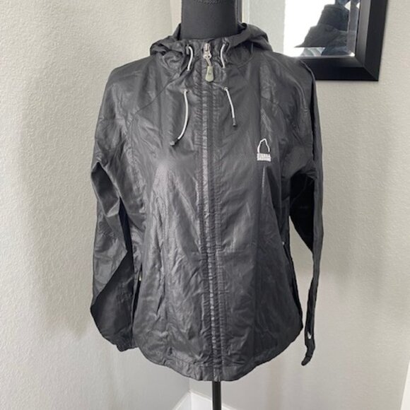 SIERRA DESIGNS Packable Hooded Travel Raincoat Rain Jacket Windbreaker Small - Picture 2 of 16